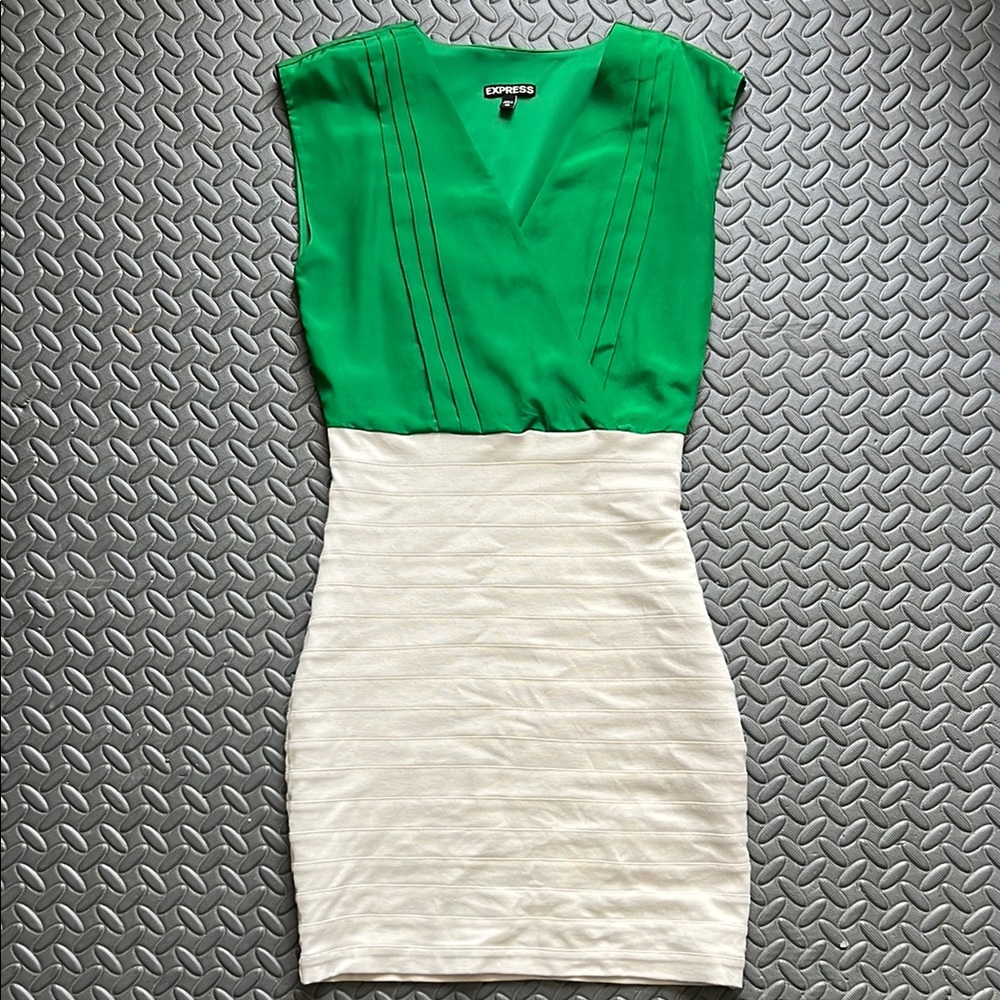 Express Green and White Women's Dress